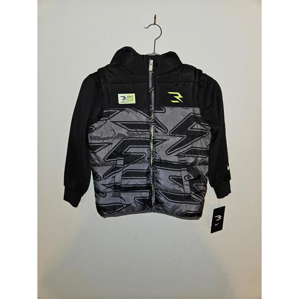 NIKE 3Brand Youth Boys Russell Wilson full zip vest puffer jacket, NWT, Size M
